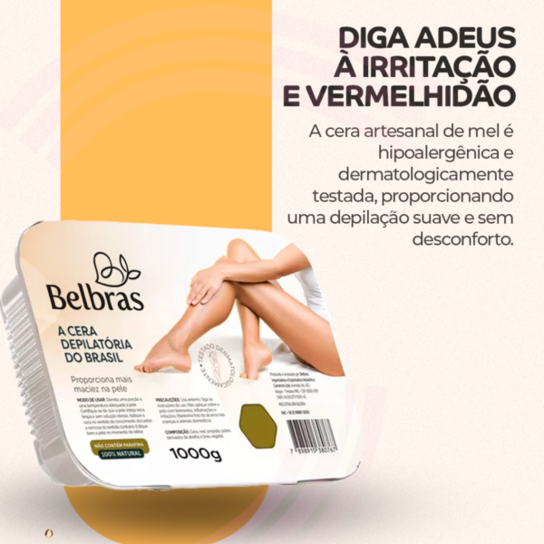 Cera Depilação Quente Belbras 1KG - kit 6unid - Image 6