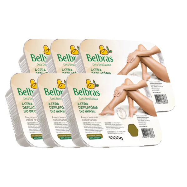 Cera Depilação Quente Belbras 1KG - kit 6unid